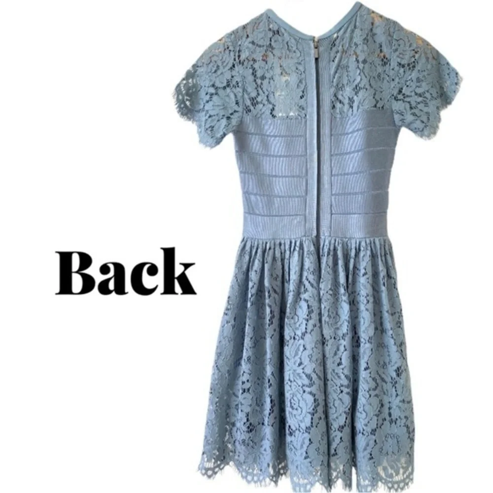 French Connection Shana Flared Lace Mini Dress Princess Blue Wedding NWT